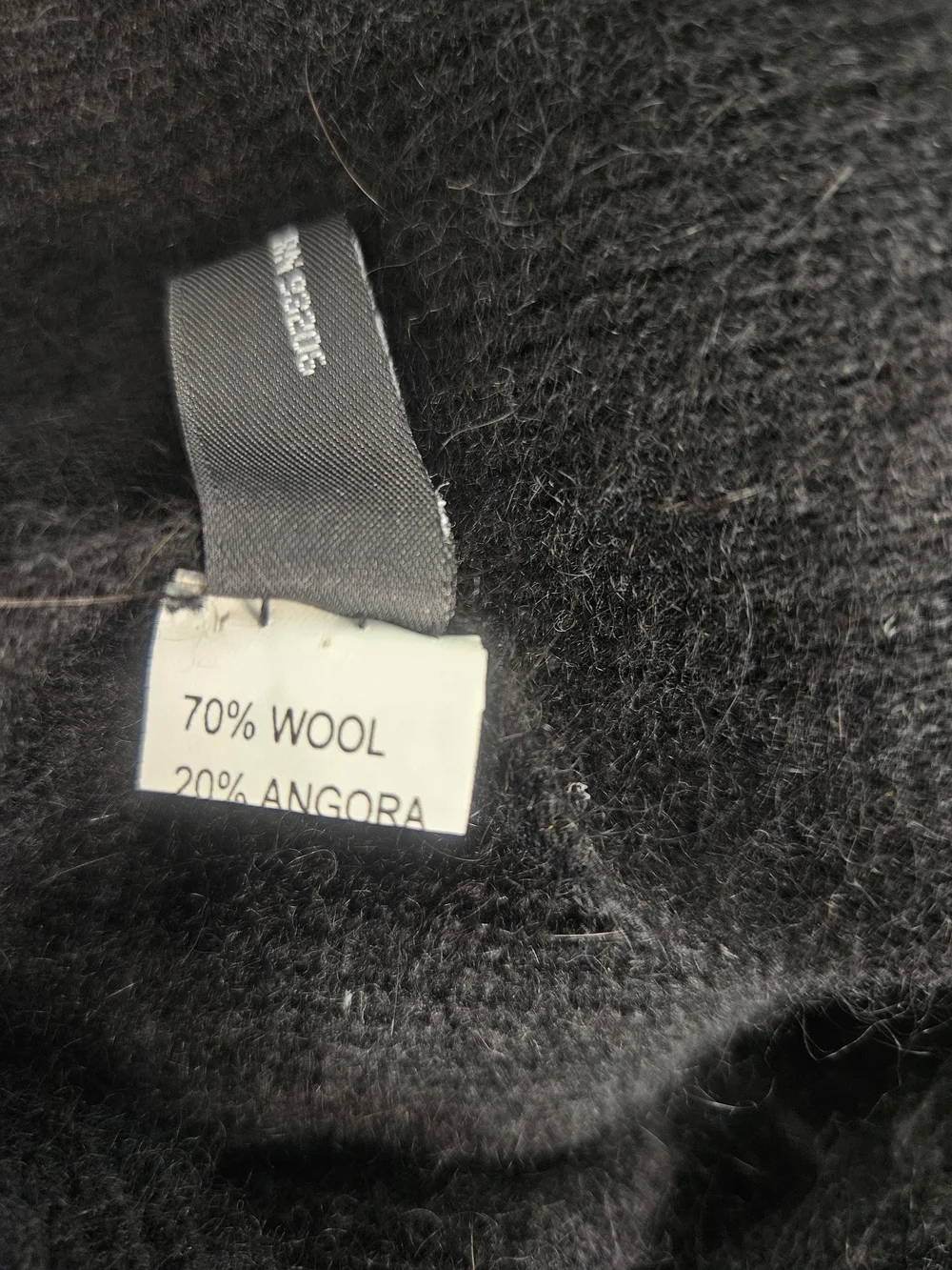 Renee's New York Wool Angora Black Ruffled Scarf